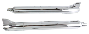 1961 Style Fishtails Chrome Flt95 17 Slip-On & Muffler V Twin Mfg