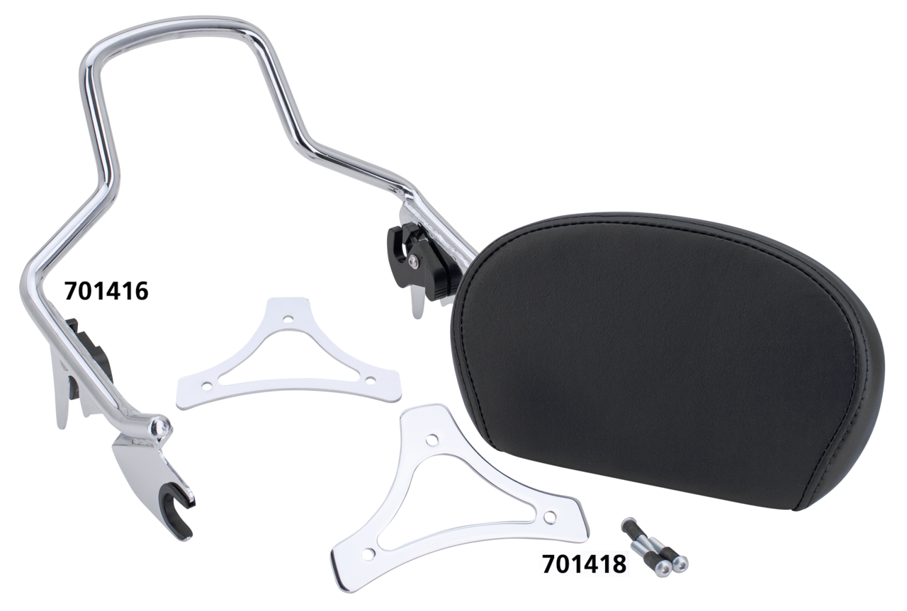 Det. Sissy Bar Shorty Chrome Flt09 Up Detachable Sissy Bar V Twin Mfg Default Title