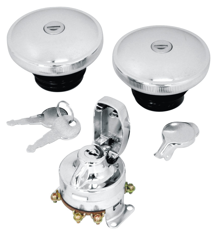 Gzp Gascap Set Late Chr W/Key+Ig.Switch Locking Gas Cap Zodiac