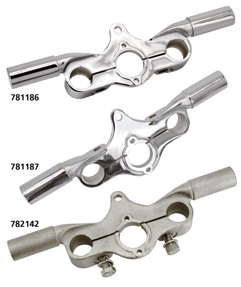 Chr Triple Clamp For Risers Inline Sprng Springer Fork Part V Twin Mfg