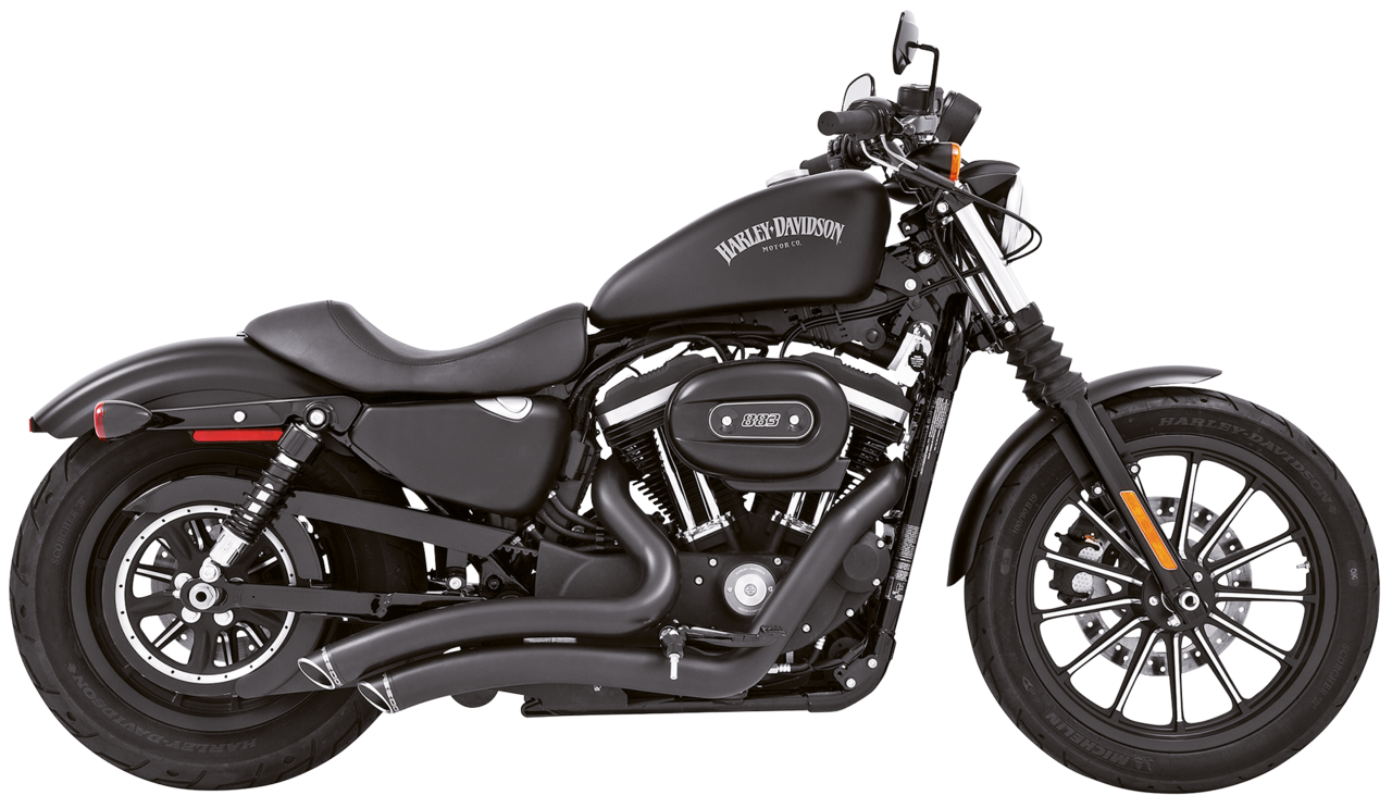 Sharp Curve Radius+Caps Blk/Blk Xl04 Up 2-2 Full Exhaust System Freedom Performance Exhaust