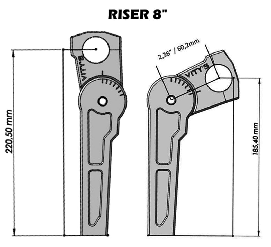 Vity's 8" Speedo Risers Fx18 Up Alu Riser Vity's Design