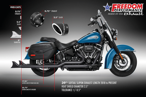 E4 39" Sharktl True Dual St18 20 Bk 2-2 Full Exhaust System Thorcat Exhaust