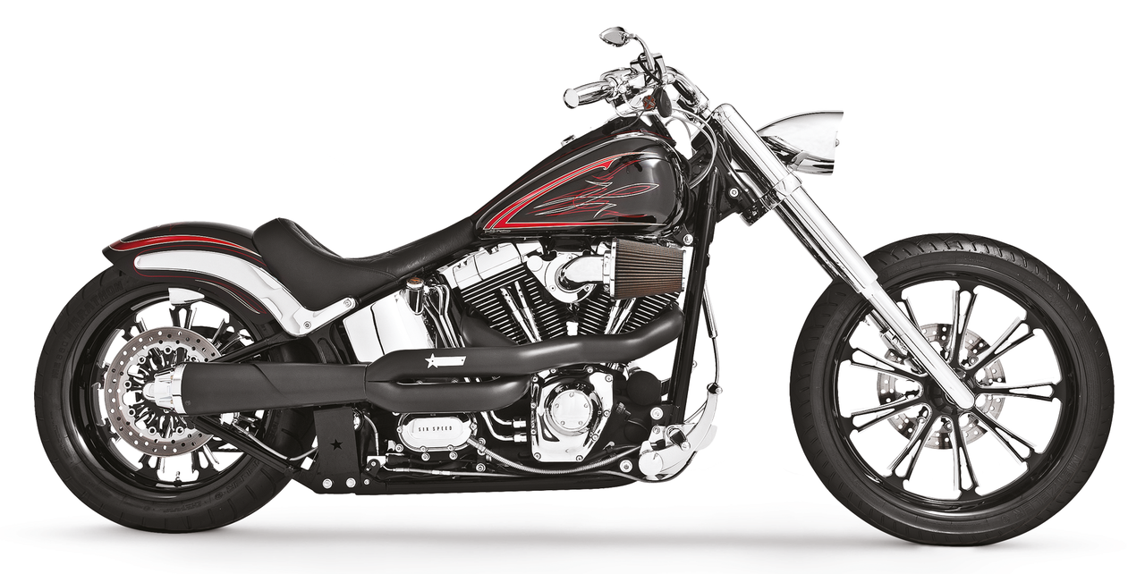 Fxcw/Fxsb Am Outlaw 2 Into 1 High Bk/Bk 2-1 Full Exhaust System Freedom Performance Exhaust