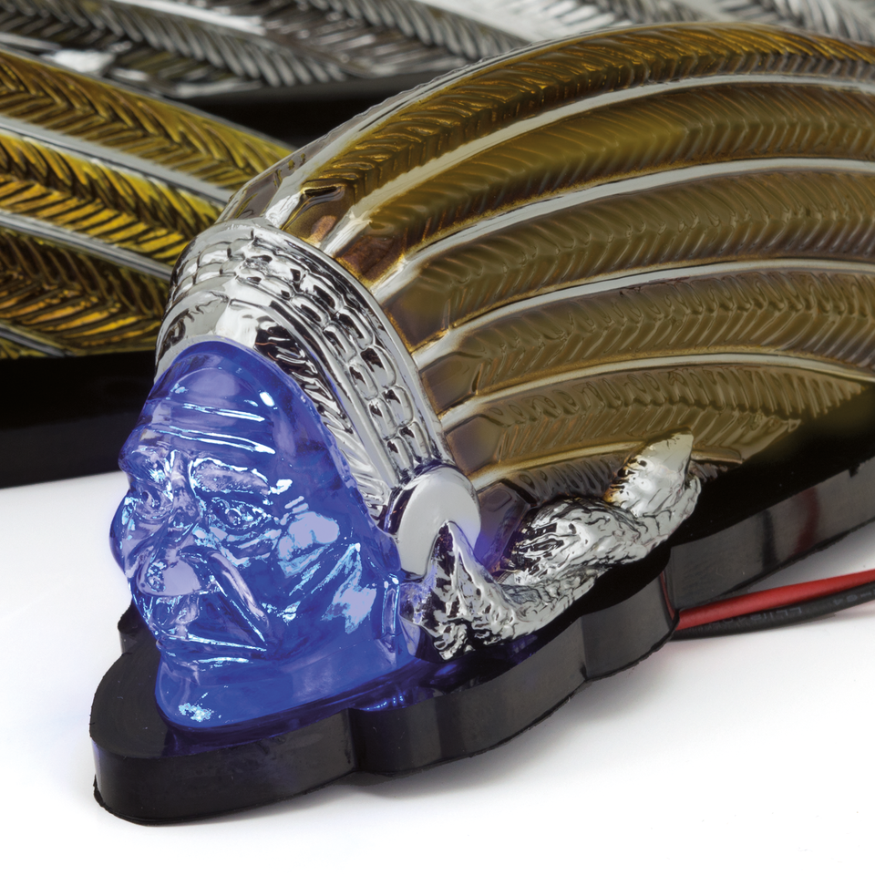 Gzp Gold Indian Fender Light Blue Led Fender Tip Light Zodiac