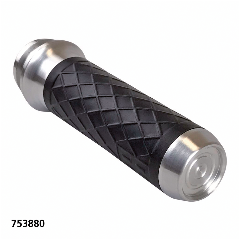 Lthr Moto Grips Natur/Blk Diamond Tbw Grip Brass Balls Cycles Default Title