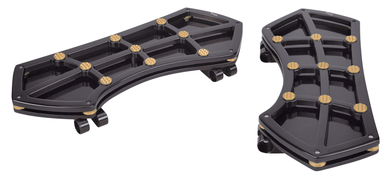 Diamond Fr Flrbrd Blk W/ Gems Brass Rider Floorboard Vity's Design