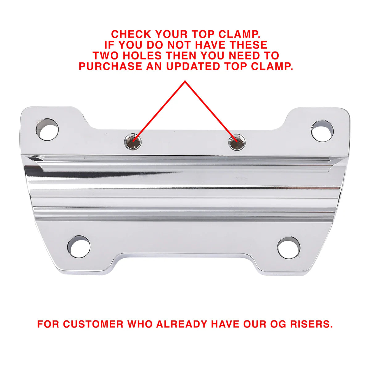 "Updated" OG Riser Top Clamp, Chrome Risers Thrashin Supply Co.