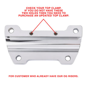 "Updated" OG Riser Top Clamp, Chrome Risers Thrashin Supply Co.