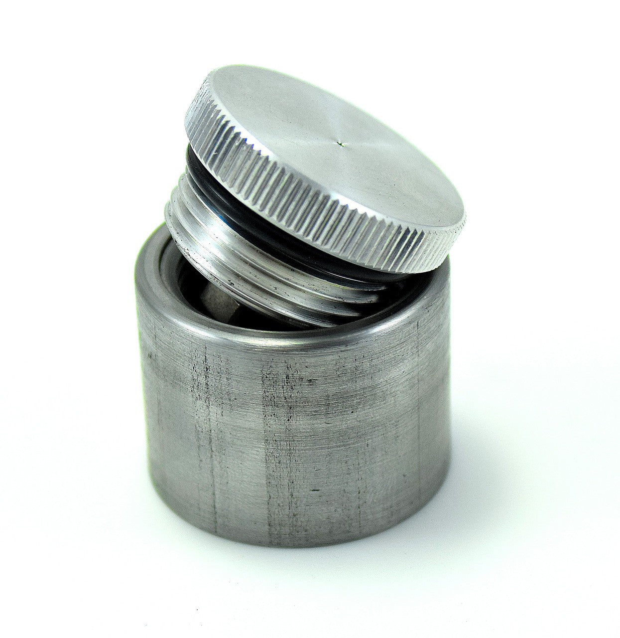 Bung King Aluminum Filler Cap with Tall Weld-In Bung, 1.25"-12 Thread Gas Cap Bung King
